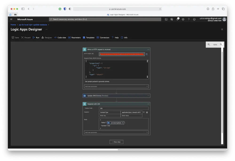 Azure Logic App for Dynamic DNS Updating