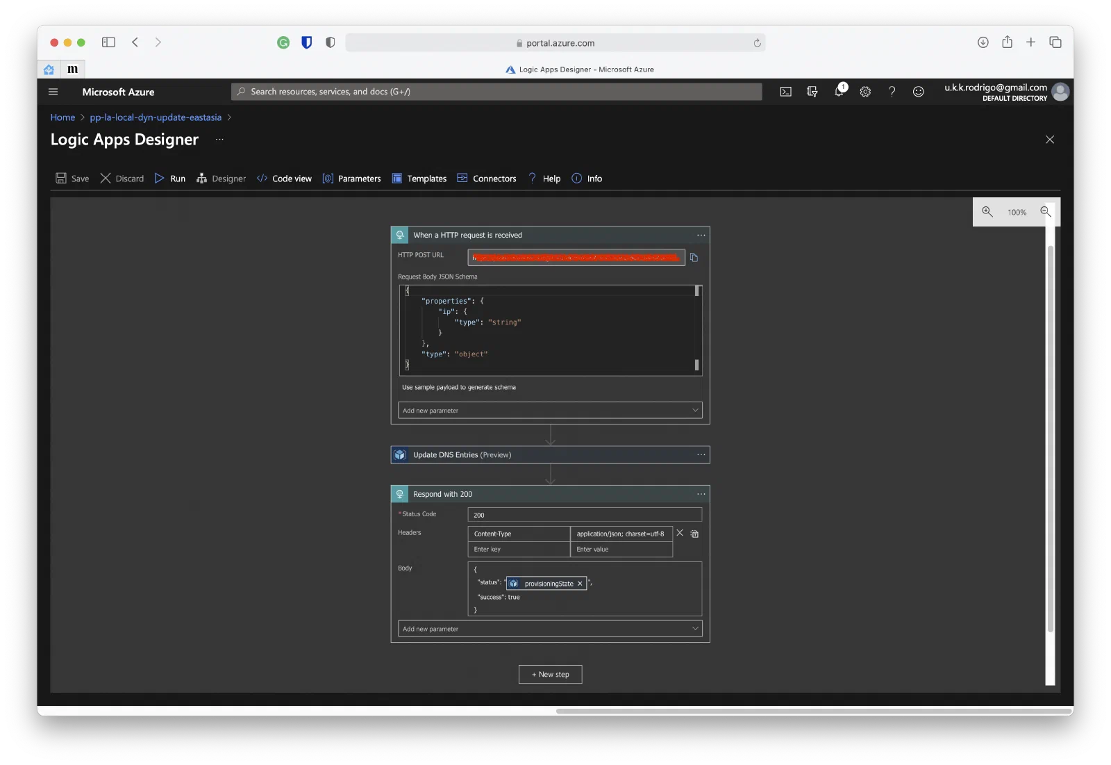 Azure Logic App for Dynamic DNS Updating