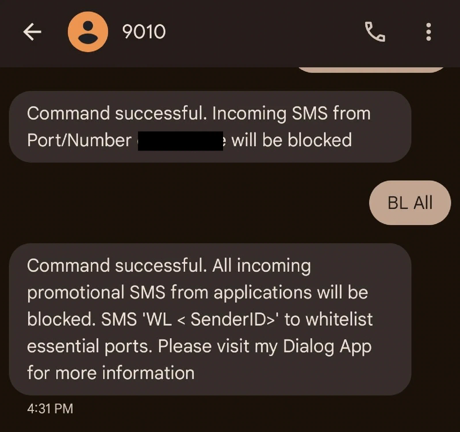 Android Messages App Showing Subscription