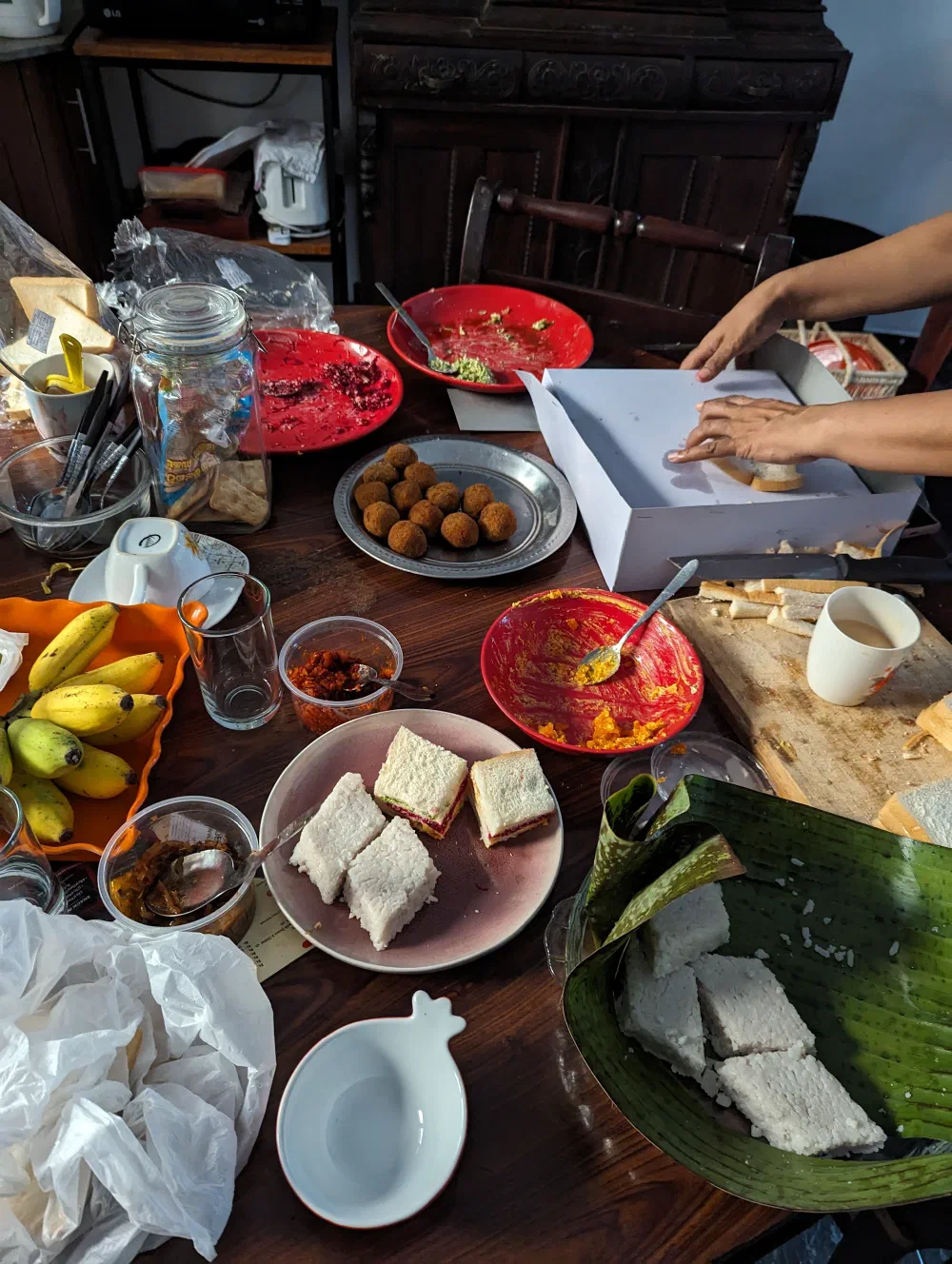 Birthday spread, prepared by my mother for the temple