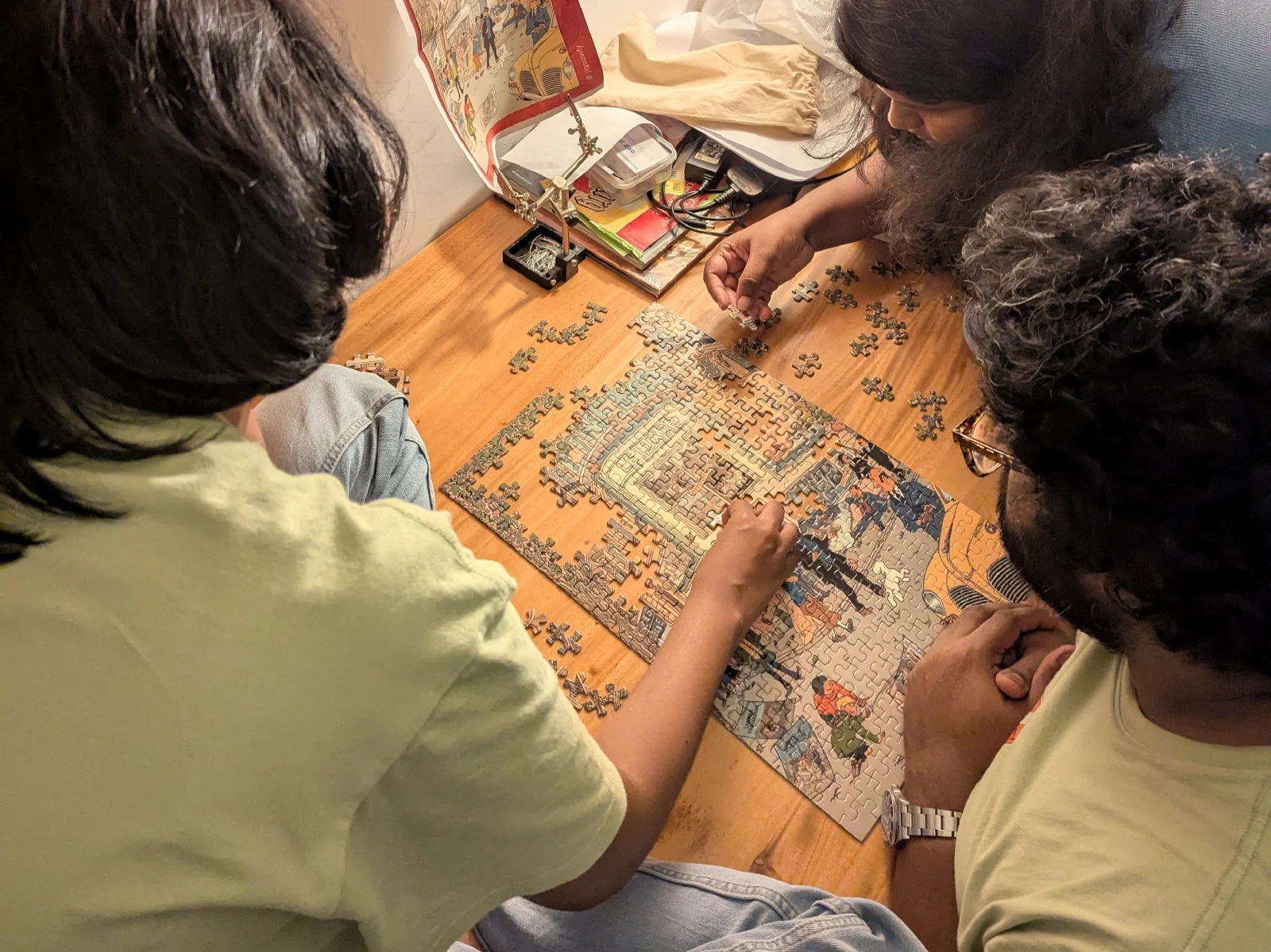 Social life is not ruined, back to doing puzzles with friends, a puzzle we did last year